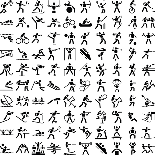 500x500 Sports People Icons Vector Material Free Download