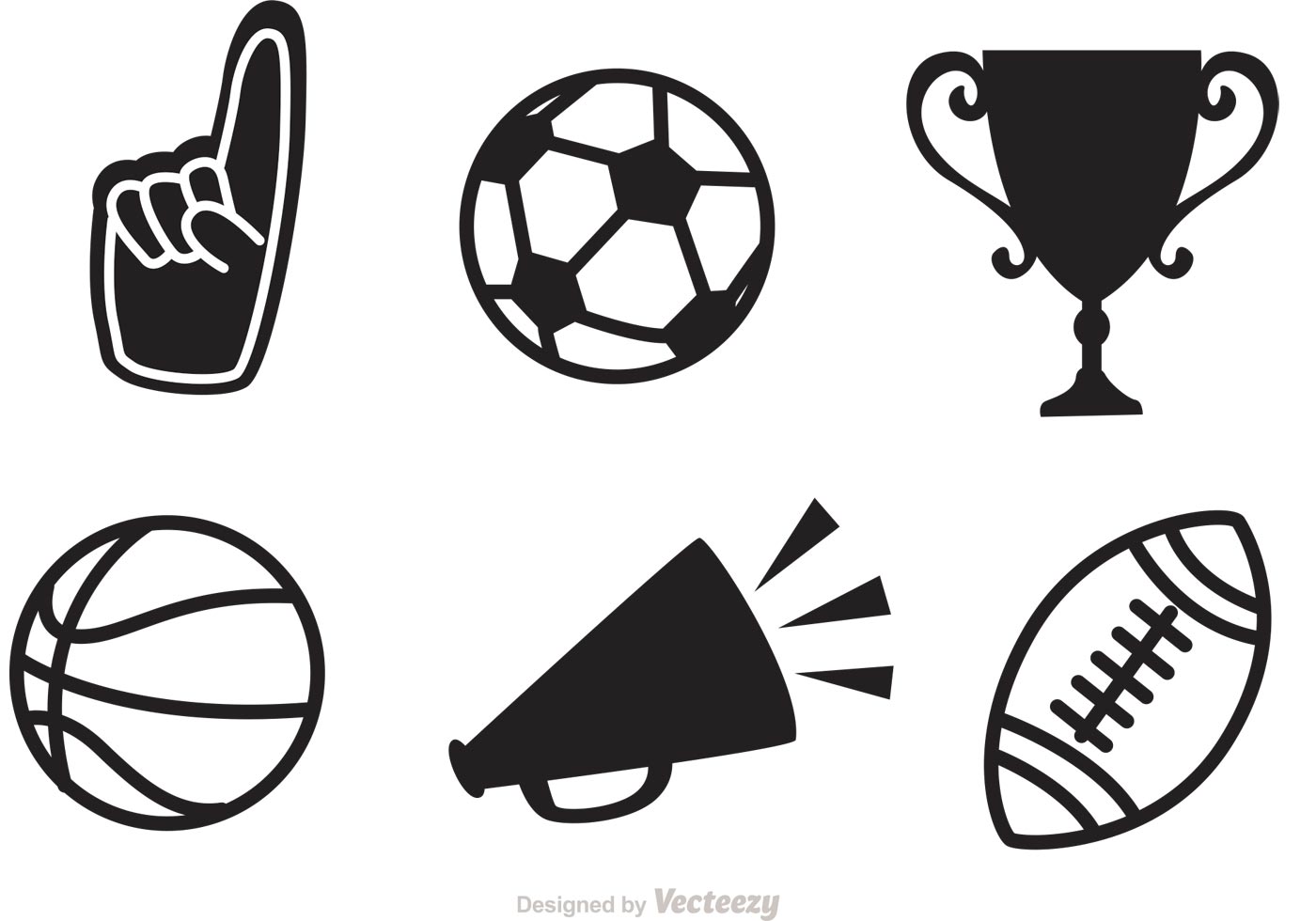 1400x980 Black Sports Vector Icons