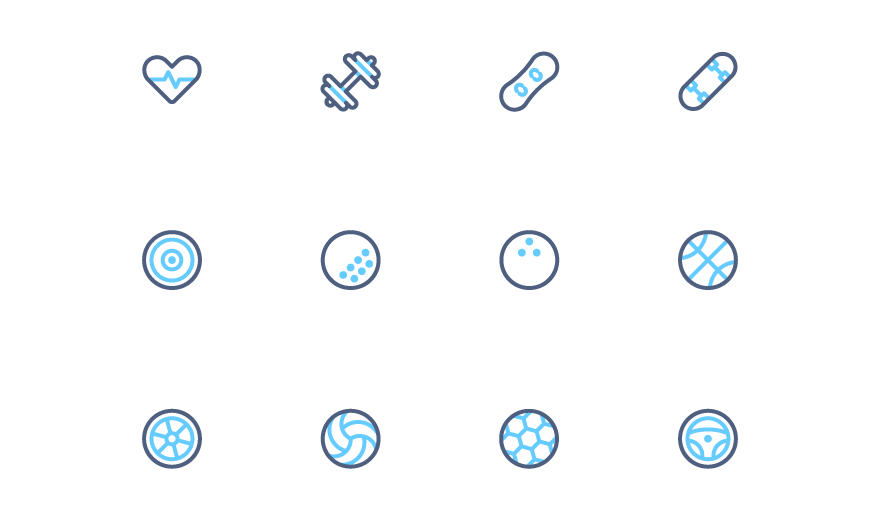 880x520 40 Free Vector Sports Icons