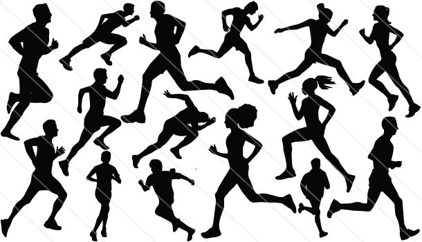 610x350 Athletics Silhouette Vector Sports Running Graphics Silhouette