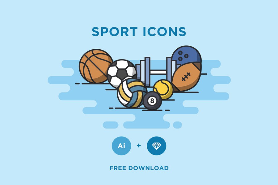 900x600 Minimal Sport Vector Icons