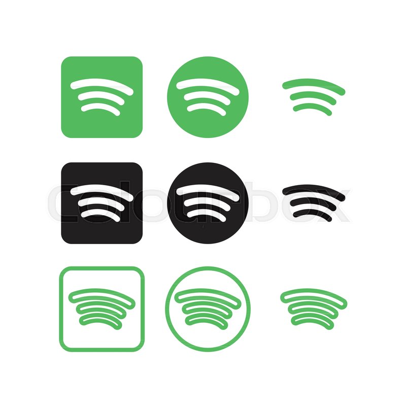 800x800 Collection Of Spotify Social Media Icons Vector Stock Vector