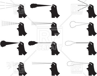 400x312 Pictograms Of Hand Using Spray Can Vector Image Vector Artwork