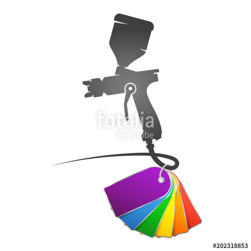 500x500 Spray Gun With Color Paint Stock Image And Royalty Free Vector