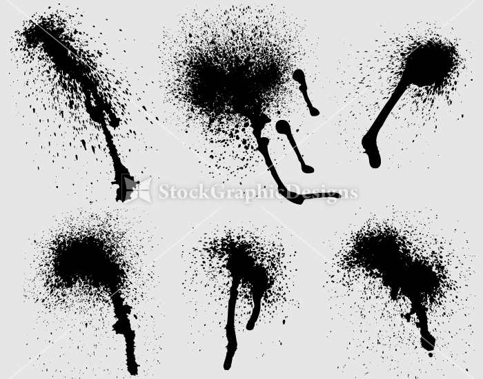 700x550 Spray Paint Splatter Vector Illustration Set 2 Vector
