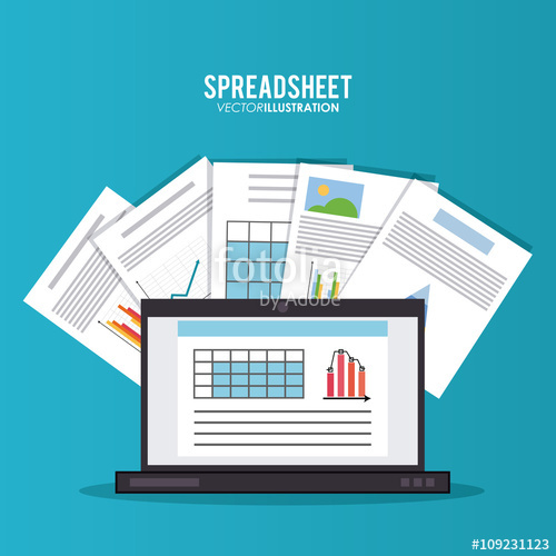 500x500 Spreadsheet Design, Business And Infographic Concept, Stock