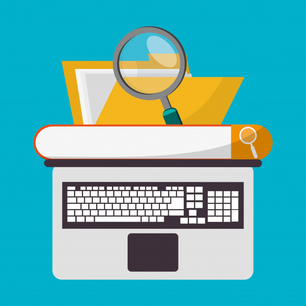 626x626 Spreadsheet Laptop File Lupe Vector Premium Download