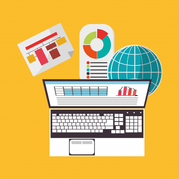 626x626 Spreadsheet Laptop Infographic Vector Premium Download