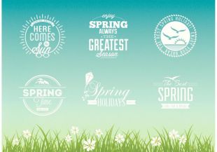 310x217 Retro Spring Break Typographic Vector Illustration Free Vectors