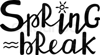 320x176 Spring Break. Lettering Composition On Chalkboard Background