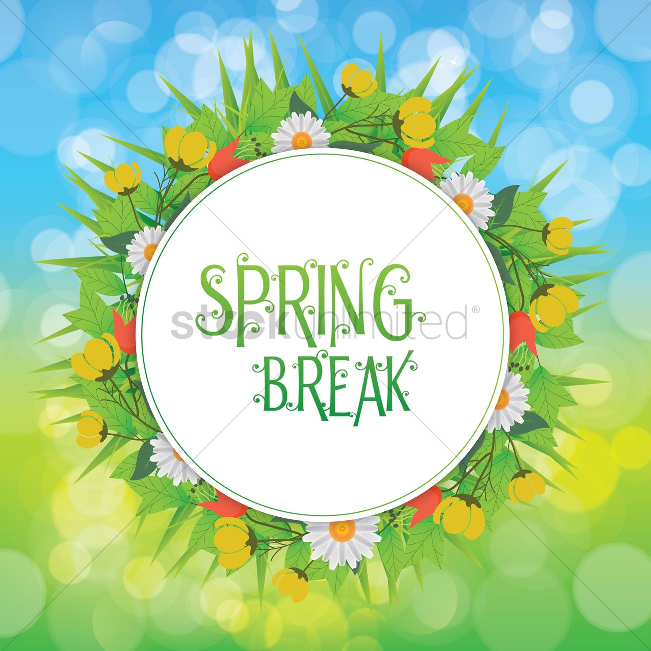 1300x1300 Spring Break Design Vector Image
