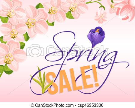 450x360 Sale Vector Poster For Spring Holiday Discount. Spring Sale Vector
