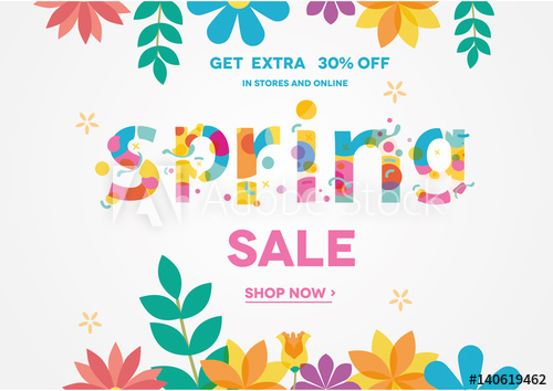500x354 Spring Sale Banner, Sale Poster, Sale Flyer, Sale Vector. 30% Off
