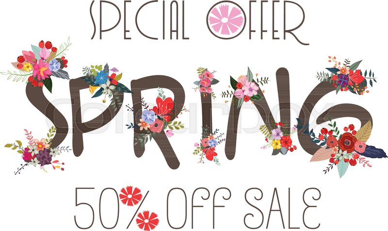 800x476 Spring Sale Banner, Sale Poster, Sale Flyer, Sale Vector. 50% Off