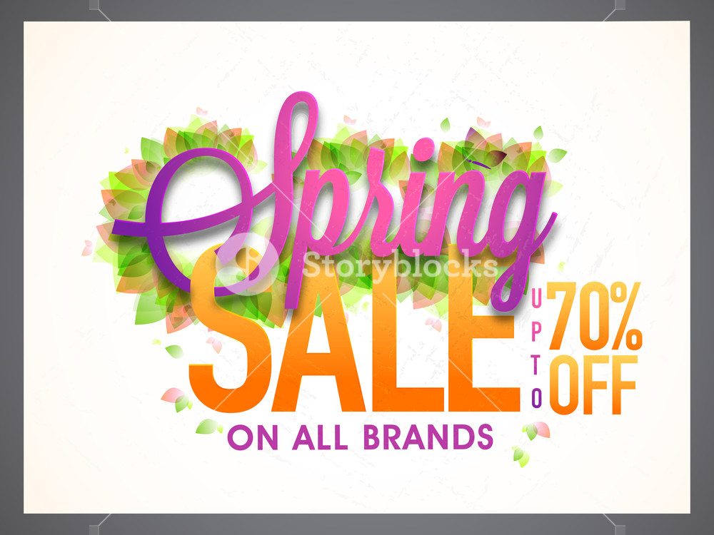 1000x750 Spring Sale Banner, Sale Poster, Sale Flyer, Sale Vector. 70% Off