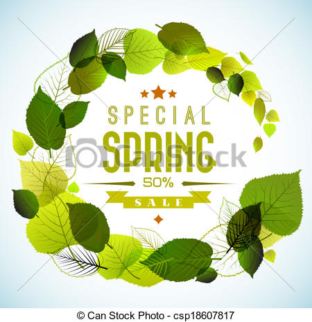 450x465 Spring Sale Vector Background . Spring Sale Vector Poster With