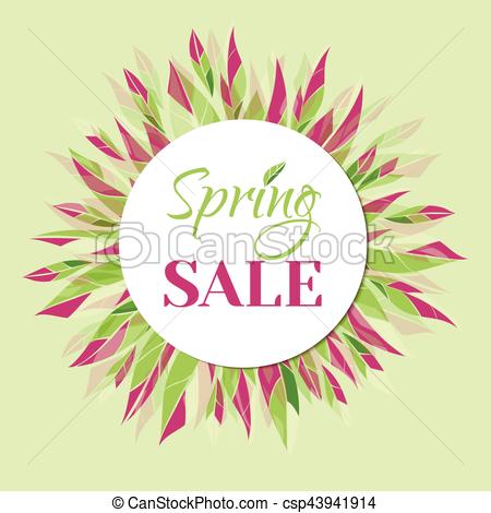 450x470 Spring Sale Vector Banner. Spring Sale. Vector Tag, Banner With