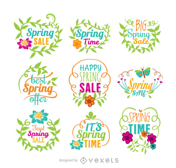 598x570 Spring Sale Vector Set