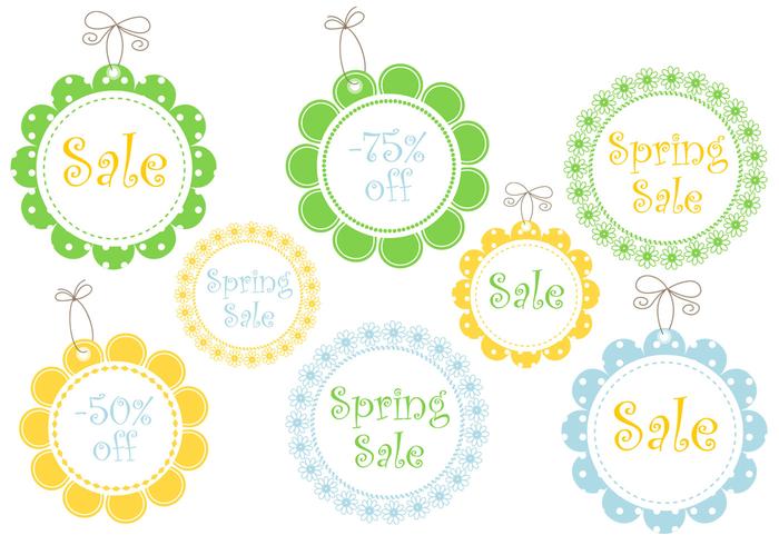 700x490 Floral Spring Sale Tag Vectors