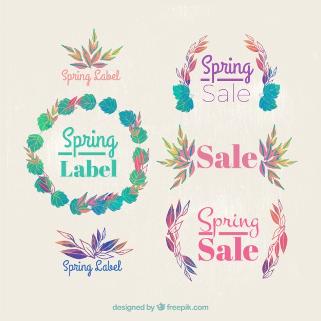 626x626 Nature Ornamental Labels Of Spring Sale Vector Premium Download