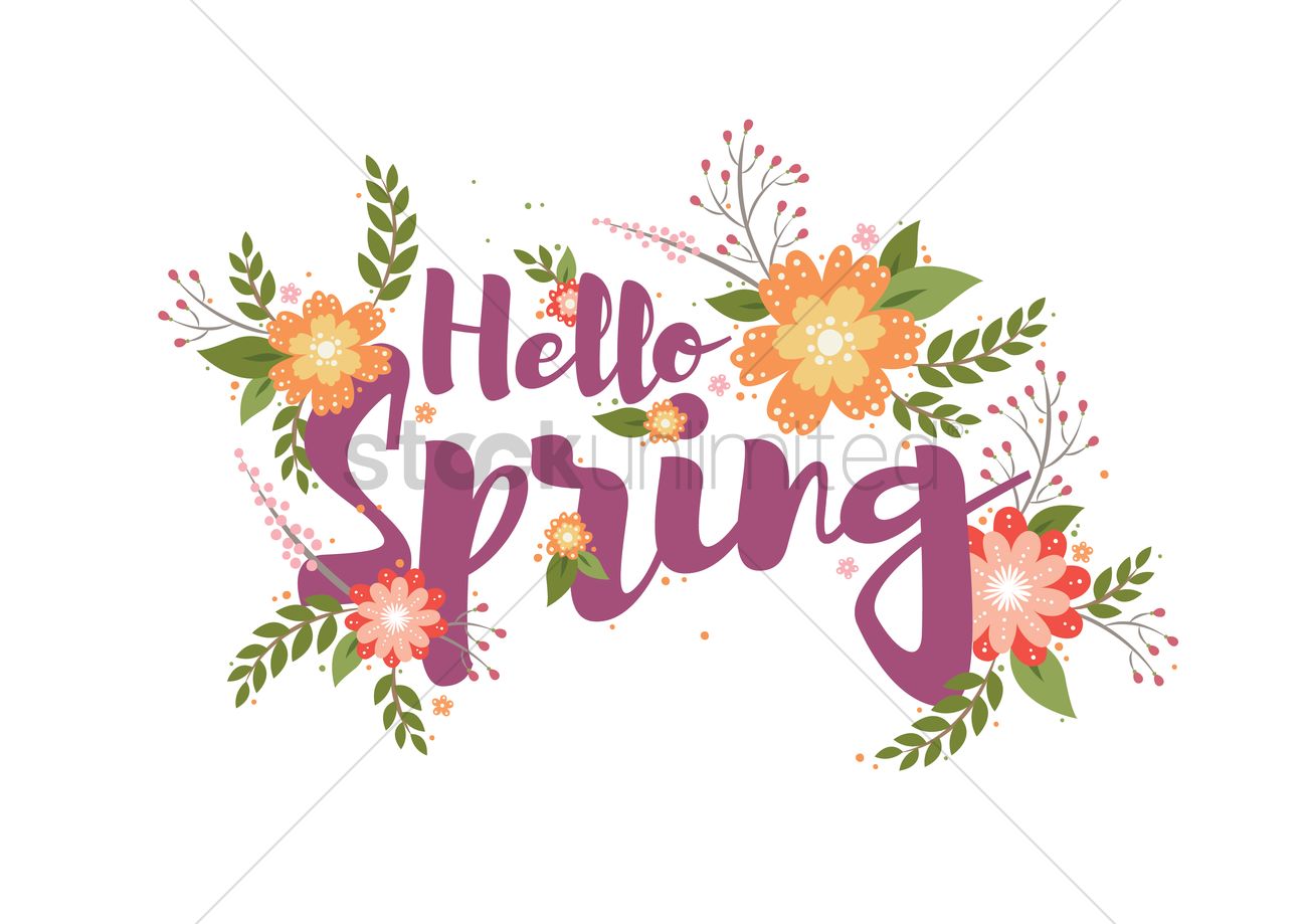 1300x919 Hello Spring Card Design Vector Image