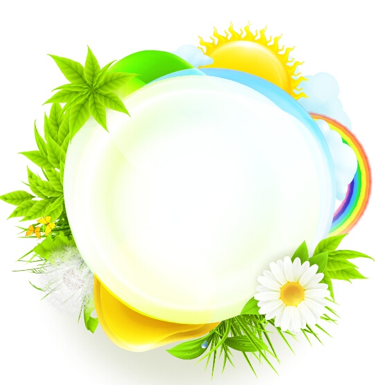 559x556 Cartoon Sun With Spring Vector Background 02 Free Download