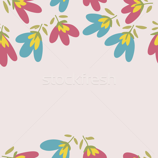 600x600 Flower Pattern. Spring Vector Hand Drawn Doodle Vector