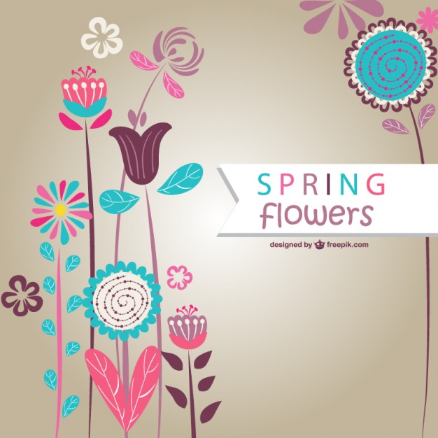 626x626 Spring Flowers Background Vector Free Download