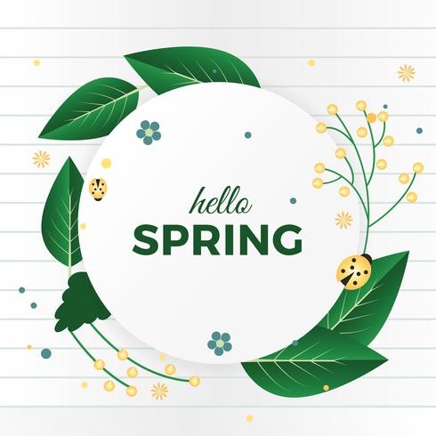 490x490 Beautiful Spring Vector Greeting Card