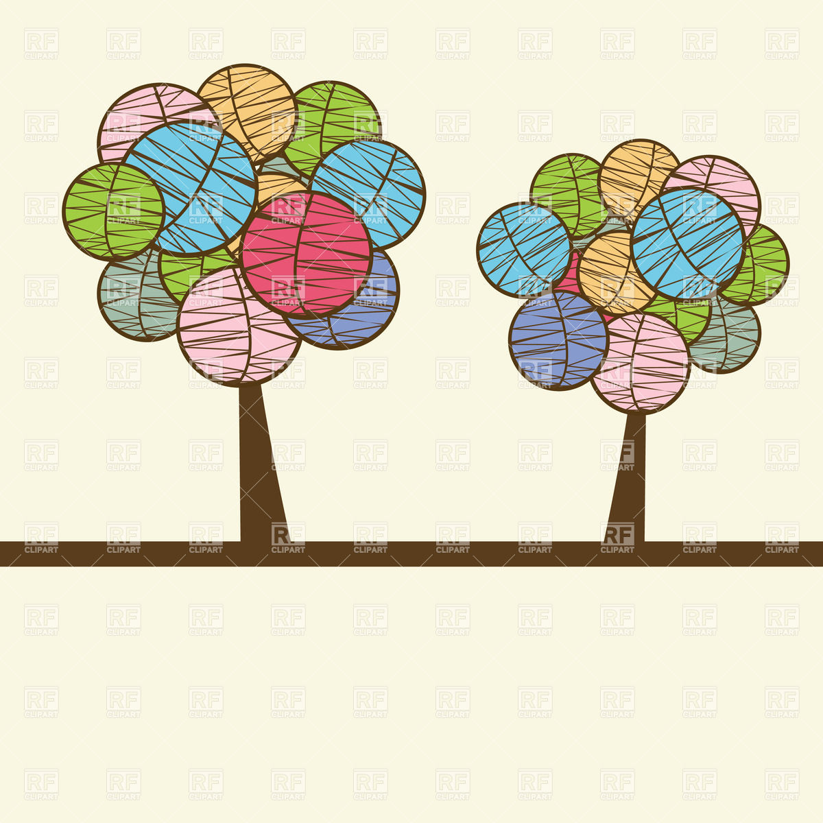 1200x1200 Beautiful Stylized Spring Tree Vector Image Vector Artwork Of