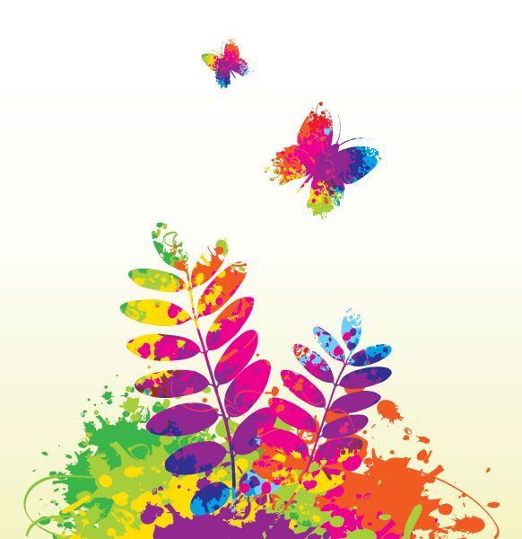 582x600 Colorful Spring, Vector Graphic By