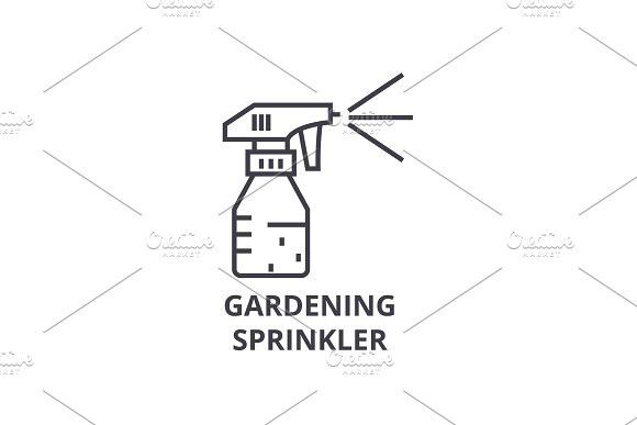 580x387 Gardening Sprinkler Line Icon, Outline Sign, Linear Symbol, Vector