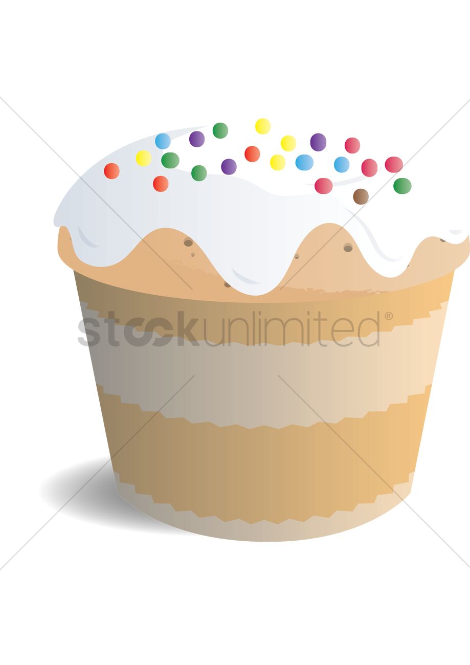919x1300 Cupcake With Sprinkles Vector Image