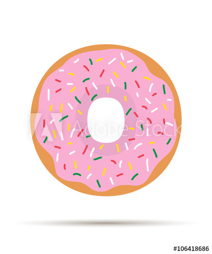 417x500 Donut With Pink Frosting And Sprinkles