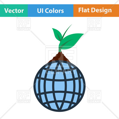 400x400 Planet With Sprout Vector Image Vector Artwork Of Signs, Symbols