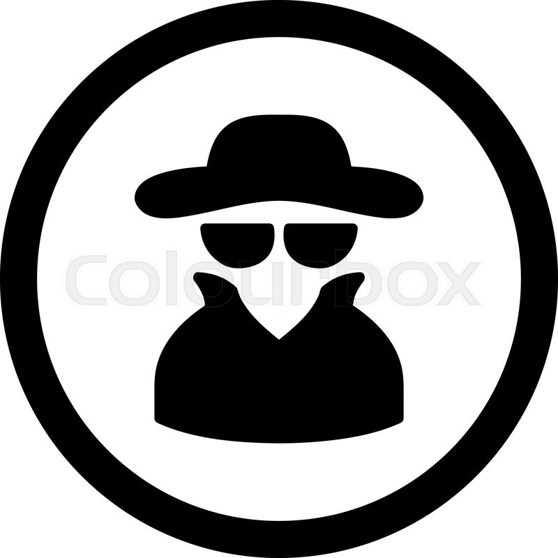 800x800 Spy Vector Icon. This Rounded Flat Symbol Is Drawn With Black