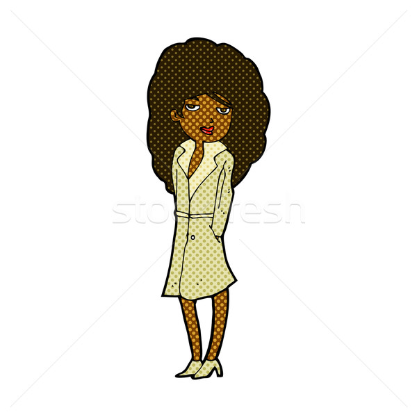 600x600 Comic Cartoon Female Spy Vector Illustration Lineartestpilot