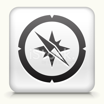 440x440 Square Button With Compass Royalty Free Vector Art Stock Vector