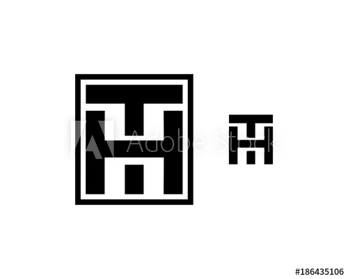 500x400 Square Initial Letter Th Or Ht Monogram Symbol Logo Vector