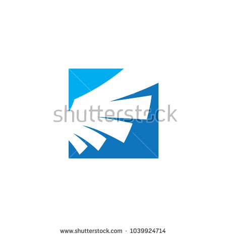 450x470 Wing Blue Square Logo Vector Design Template Concept For Business