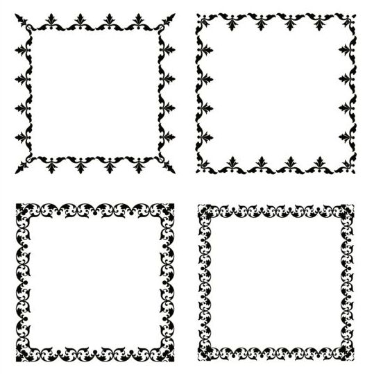 539x539 Square Black Frame Vector Set 02 Free Download