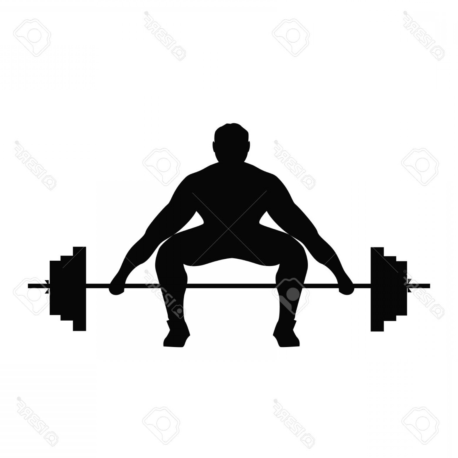 1560x1560 Photostock Vector Man Doing Weight Lifting Isolated Black