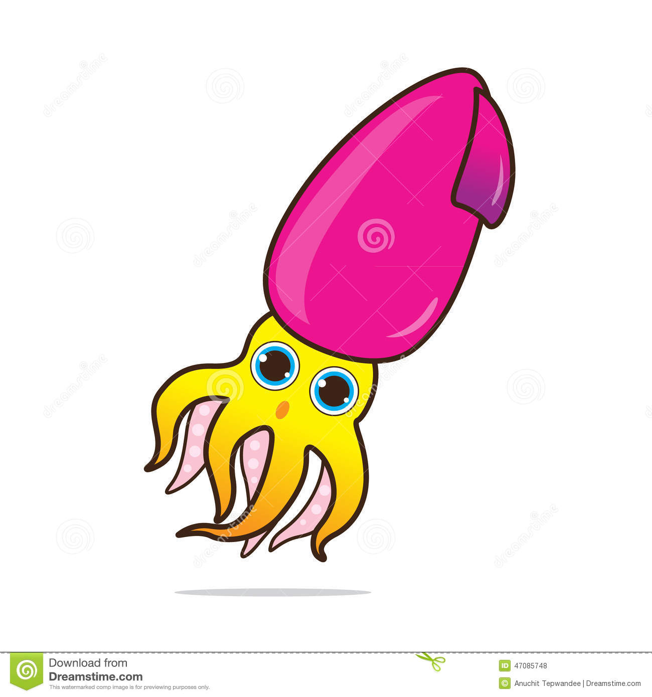 1300x1390 Cute Squid Vector 4111885