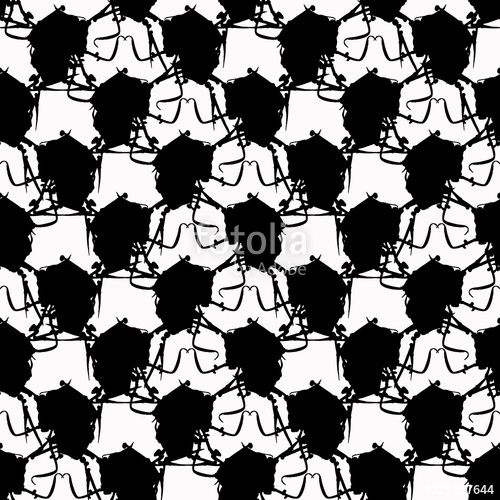 500x500 Monochrome Black On White Squiggle Vector Pattern Seamless , Hand