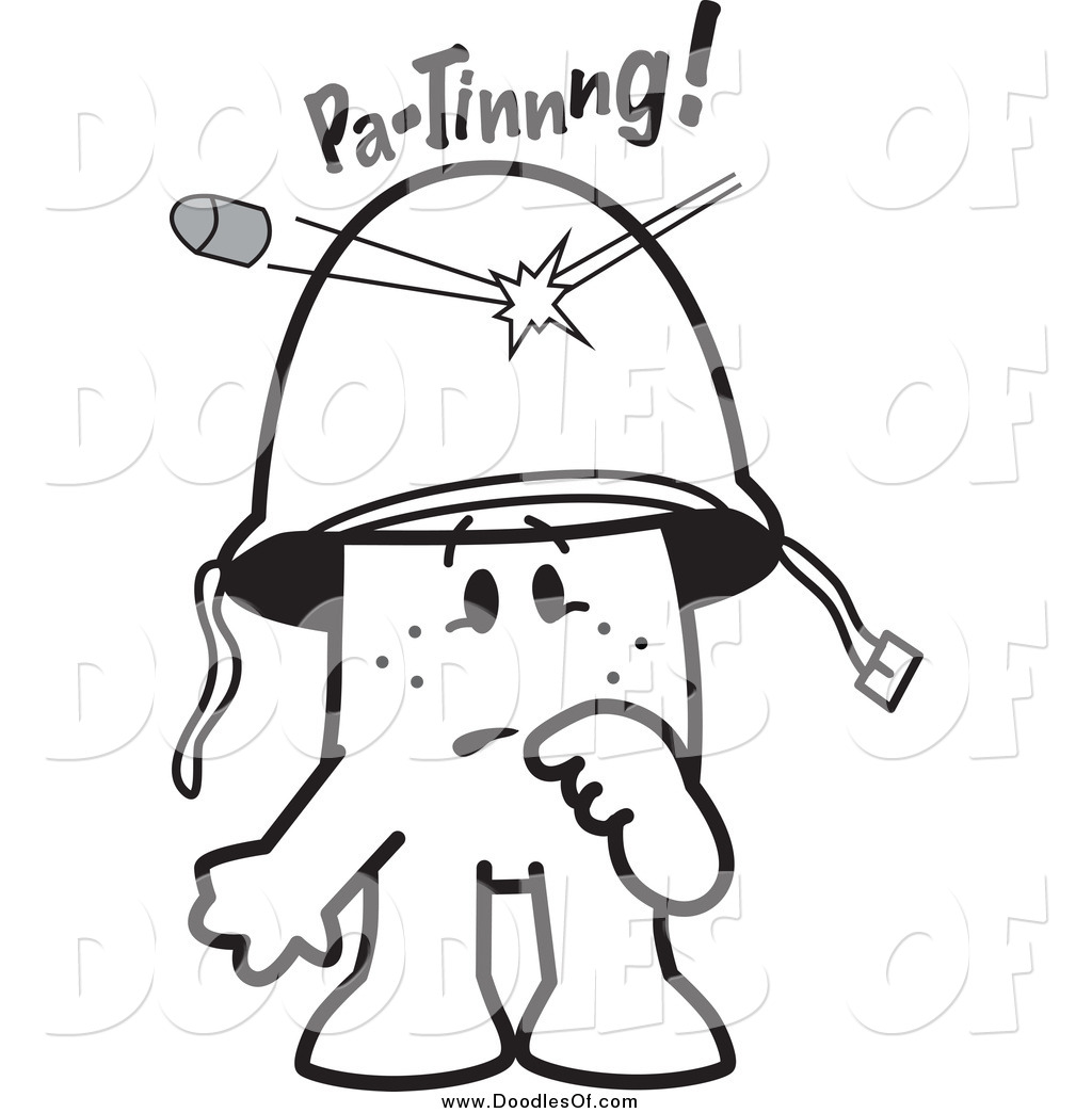 1024x1044 Vector Clipart Of A Squiggle Doodle Guy Soldier Being Shot In A