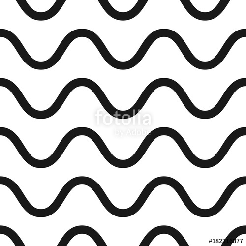 500x500 Simple Vector Seamless Pattern, Thin Horizontal Wavy Lines, Curves