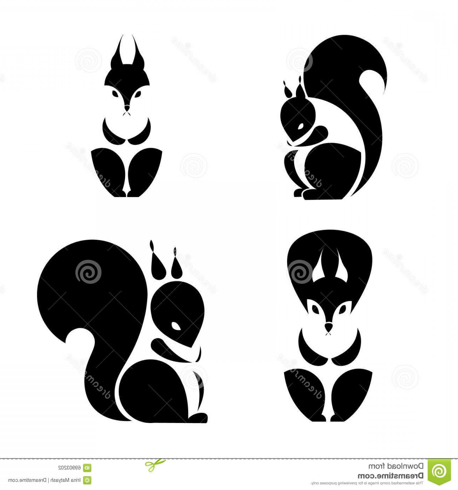1560x1668 Stock Illustration Silhouette Squirrel Vector Sign Your Design