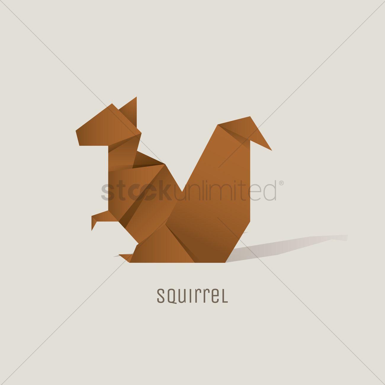 1300x1300 Origami Squirrel Vector Image