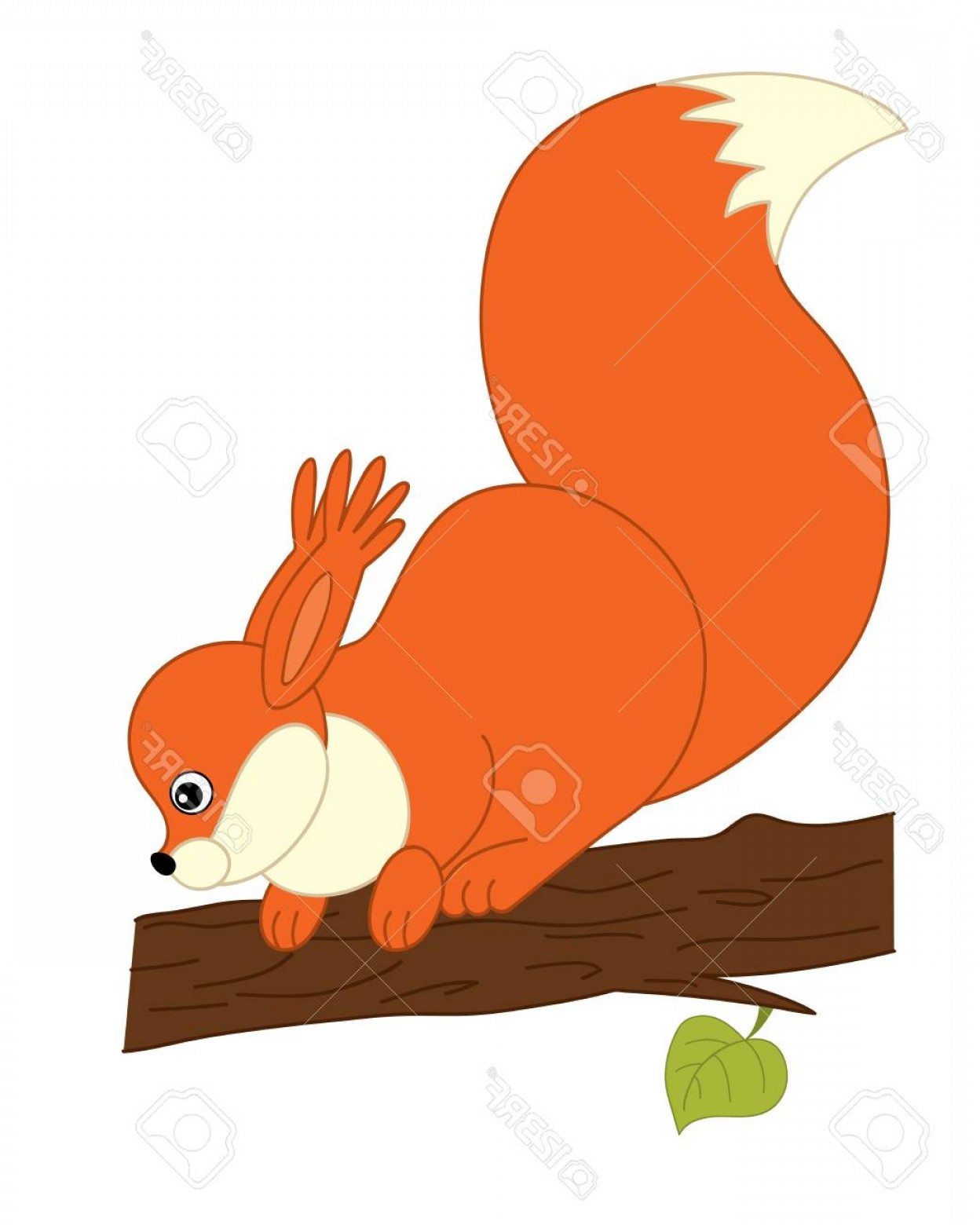1248x1560 Photovector Cute Cartoon Squirrel Sitting On Branch Vector