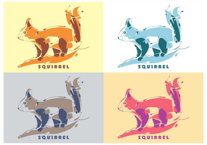 700x490 Cute Colorful Squirrel Vector